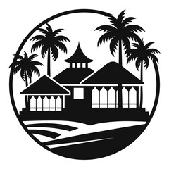 vector illustration of a tropical beach