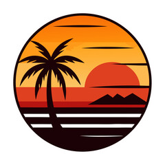 tropical island with palm trees