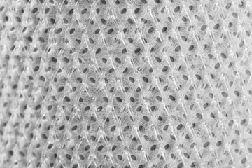 A macro view of the water treatment module. A detailed view of the water treatment filter. A pattern of water filter fibers.

