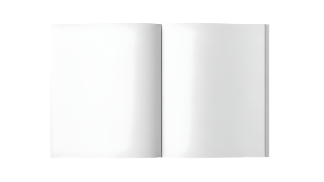 Open blank brochure or magazine mockup on a black background