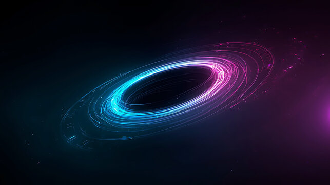 Abstract cosmic energy vortex with glowing neon trails for science fiction concepts - Powered by Adobe