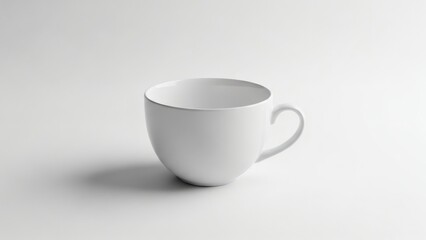 White porcelain tea cup on white background.