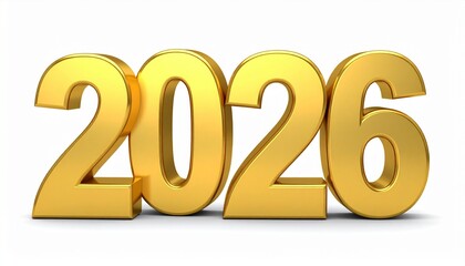 Gold 3D “2026” numerals on white background with small figure climbing ladder toward the number.