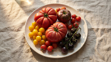 fresh tomatoes in a plate