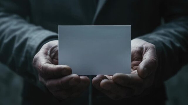 Video A person holds a piece of paper in their hands, a thoughtful expression on their face