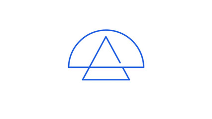 Geometric Abstract Symbol with Triangle and Arc.