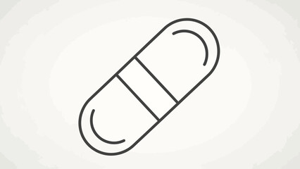 Simple Line Drawing of a Pharmaceutical Capsule.
