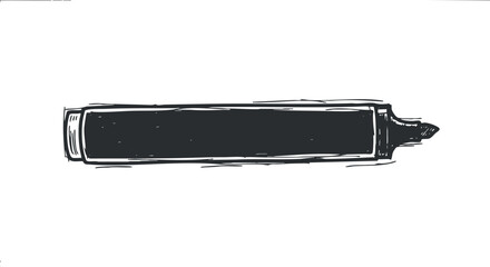 A black marker pen in a minimalist hand-drawn style, perfect for educational and creative projects
