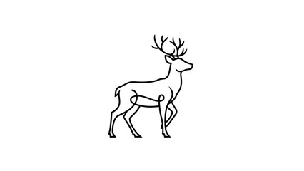 Fototapeta premium Elegant Deer Line Art Minimalist Design.