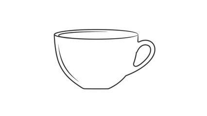 Simple white teacup with handle, perfect for morning coffee or tea.