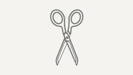 Minimalist line art illustration of medical trauma shears.
