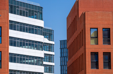 modern office building exterior in downtown district in Shanghai