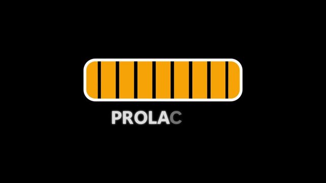 Abstract Progress bar. Hormone prolactin growth indicator. on a black background