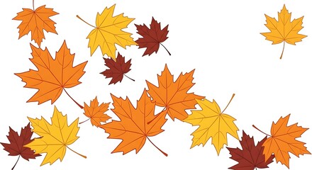 Autumn leaves falling in a gentle breeze