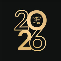 Luxurious golden 2026 vector design with elegant metallic textures and festive premium celebration style