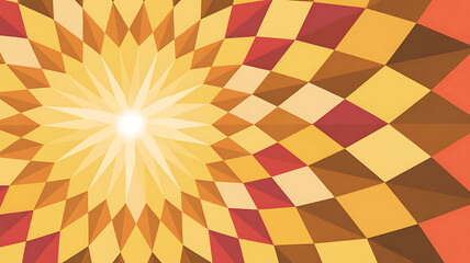 Abstract geometric background with gradient colors and radial burst effect