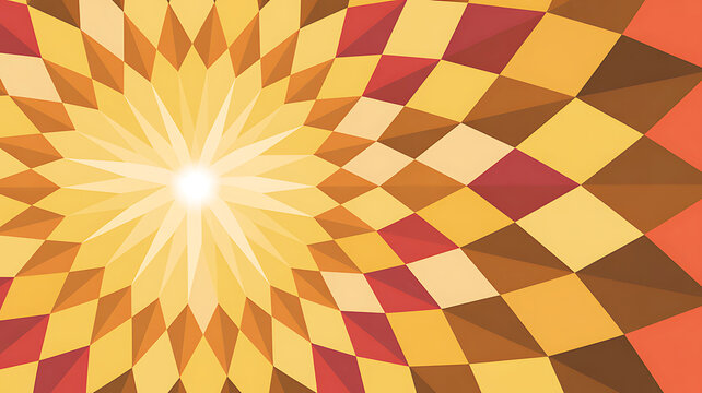 Abstract geometric background with gradient colors and radial burst effect