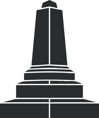 Obraz premium A minimalist outline of a monument or obelisk in black vector style, suitable for travel and tourism designs