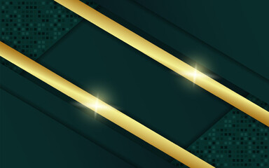 Luxury dark green and gold abstract background