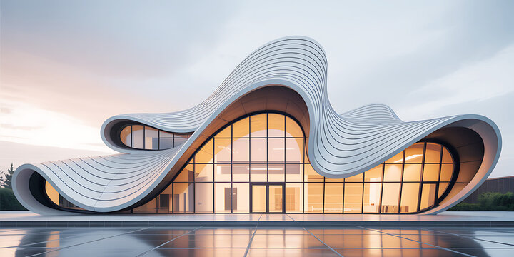 Futuristic Architecture Abstract Building Design with Unique Wave Like Structure