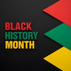 Black history month text with red green yellow on black background