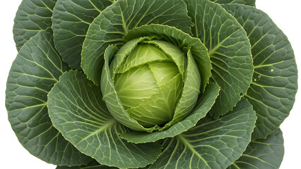 Fresh green cabbage head close up macro view