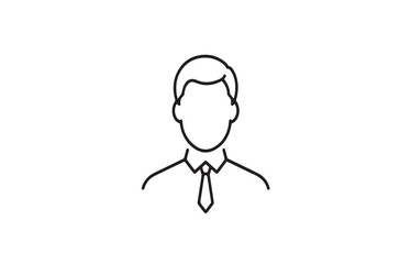 Obraz premium Simple line art icon of a man in a suit and tie