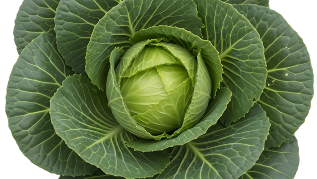 Fresh green cabbage head close up macro view