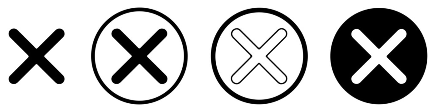 circle cross mark icon set