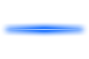 Png Glowing horizontal blue light line with radiant shine and beam effect. Futuristic energy streak with shimmer, flare, and neon glow. Perfect for digital highlights.