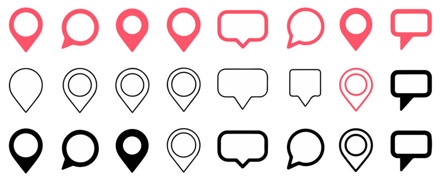 gps map marker location icons set