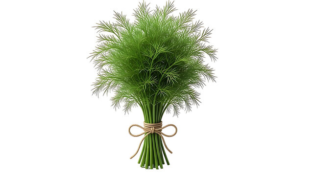 Fresh green dill herb bunch tied with twine - Powered by Adobe