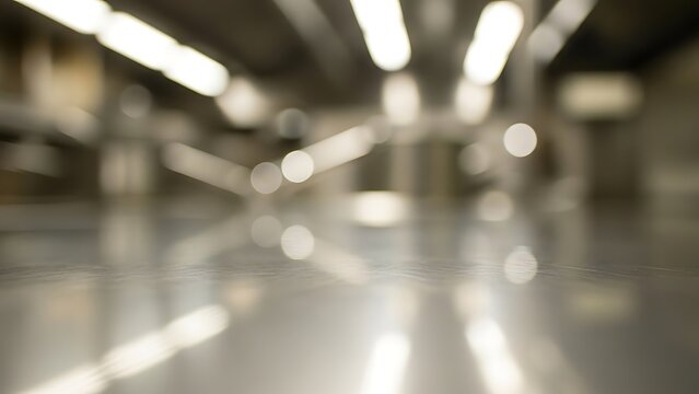 Abstract background with blurred lights in a modern setting.