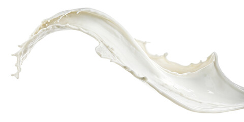 Isolated fresh milk splash with healthy liquid forming a wave. Isolated background. perfect for...