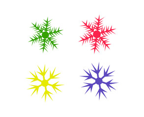Colorful Snowflake Icons Set – Winter Christmas Vector Collection