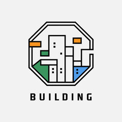 Abstract building logo architecture line art