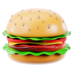 hamburger on white background