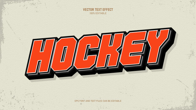 Hockey 3d text style editable text effect