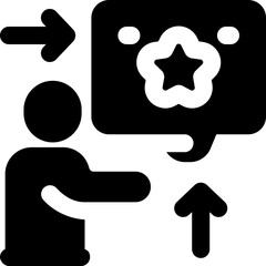 write review glyph icon. Strong and solid vector icon for websites, mobile interfaces, presentations, and visual branding. High quality and easy to edit.