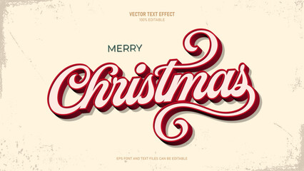 Merry christmas 3d vintage text effect