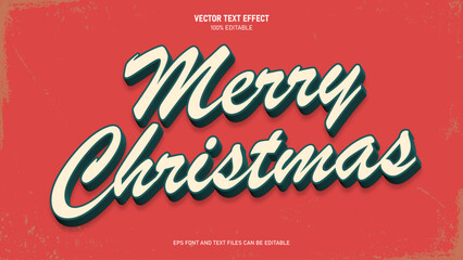 Merry christmas script text effect
