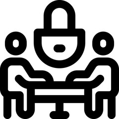 job interview line icon. Clean and minimalist vector icon for websites, mobile apps, presentations, and logos. Fully scalable and customizable for any project.
