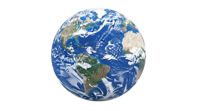 Earth globe isolated on black background