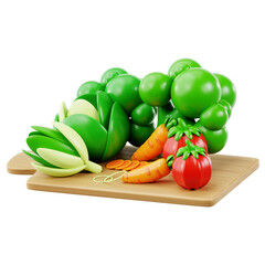 fresh vegetables on a wooden board