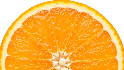 Close up of fresh orange slice texture
