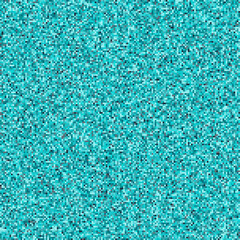 Seamless pixelated mosaic pattern in blue, turquoise, green, and black tones. Digital noise texture inspired by retro video games and 8-bit graphics. Ideal for backgrounds, game design, abstract wallp