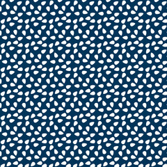 Navy Blue and White Teardrop Pattern Seamless Background