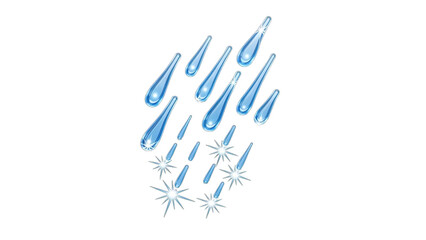 Refreshing rain shower with shimmering light droplets, a clean water icon