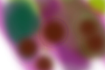 Abstract blurred colorful organic shapes with dark brown circles