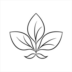 Zen Line Leaf Emblem – Monoline Nature Vector